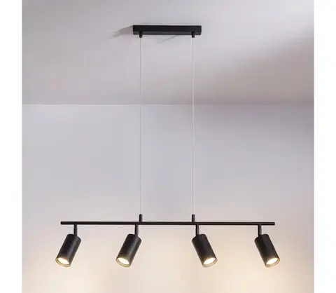 Svietidlá BRILAGI - Závesný luster SELE na lanku 4xGU10/30W/230V čierny WO-NPL-02-BLK-OEM