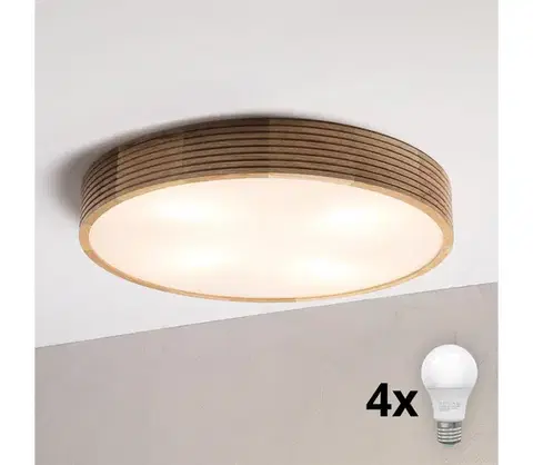 Svietidlá BRILAGI - LED stropné svietidlo CARVALHO MODERN 4xE27/60W/230V, dub, priemer 57,5 cm 8590828039396
