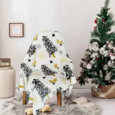 Deky Vianočná deka White tree 150x200cm TiaHome