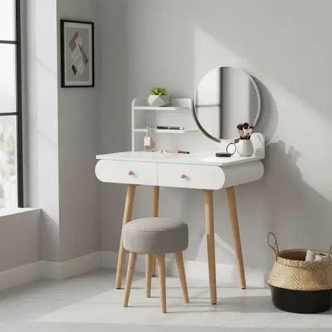 Toaletné stolíky ArtJum Toaletný stolík SCANDI biela | CM-891920