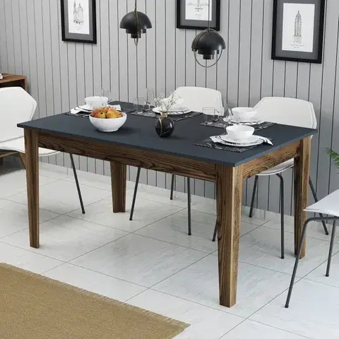 Jedálenské stoly Jedálenský stôl Milan 513 - Walnut, Anthracite