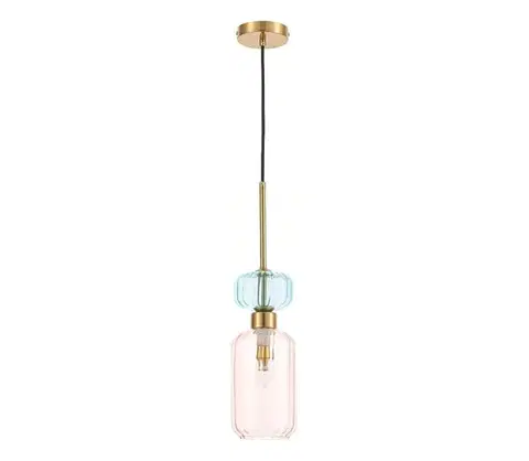 Svietidlá  Luster na lanku MOLLY 1xE14/40W/230V pr. 12 cm zlatá/ružová/modrá ML1822