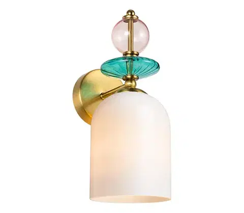 Svietidlá Light Prestige Nástenná lampa TROPEA 1xE27/15W/230V zlatá/dymovo-ružová/modrá/biela LP-2004/1W WH