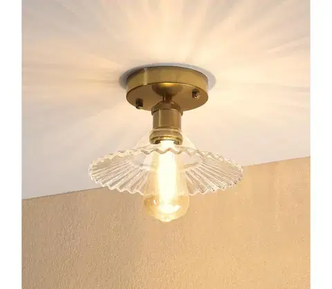 Svietidlá  Prisadený luster TRISH 1xE27/15W/230V zlatý/priehľadný LM-1.301/PATYNA/TRANSPARENT