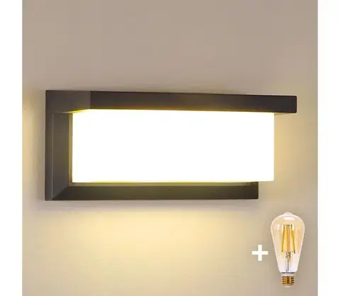Svietidlá BRILAGI -LED stmievateľné vonkajšie nástenné svietidlo BRICKY 1xE27/6W/230V 2700-6500K IP54 antracit BG1025+AI0601