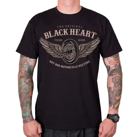 Pánske tričká BLACK HEART Wings čierna - L