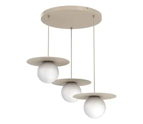 Svietidlá  Luster na lanku FLAT 3xE27/15W/230V béžová 9585