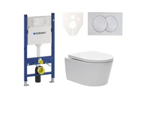 Záchody Cenově zvýhodněný závěsný WC set Geberit do lehkých stěn / předstěnová montáž + WC SAT Brevis SIKOGES7W7 SIKOGES7W7