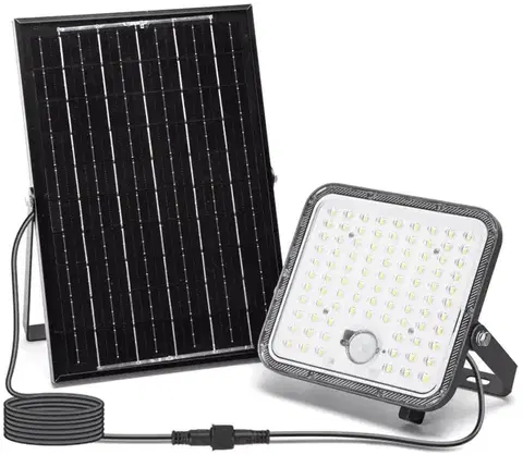 LED osvetlenie  B.V.  - Stmievateľný solárny LED reflektor so snímačom, 120 W, 3,4 V, IP66 + diaľkový ovládač B1020133R