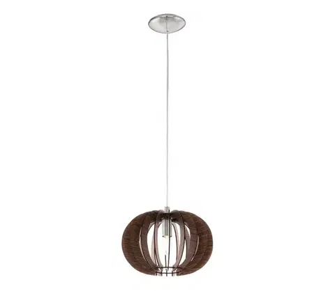 Svietidlá Eglo 95023 - Závesné svietidlo na lanku STELLATO 1xE27/60W/230V pr. 30 cm hnedé 95023