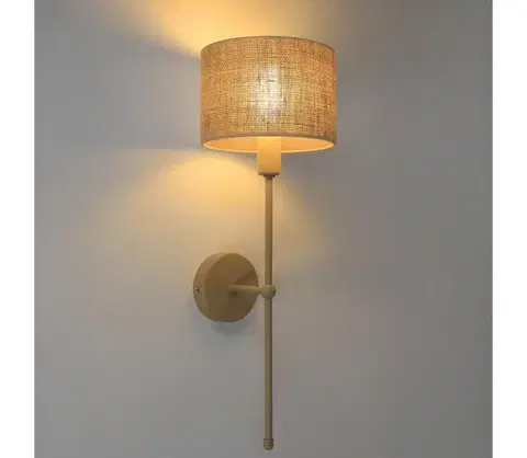 Svietidlá  Nástenné svietidlo MADELA 1xE14/40W/230V juta/béžová 0248