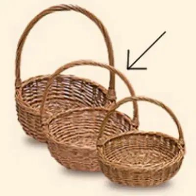 Podnosy a tácky Kinekus Košík na ovocie prútený, priemer 28cm, výška 11cm
