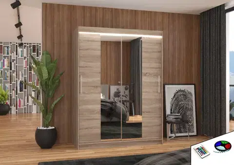 Šatníkové skrine ArtAdrk Šatníková skriňa INESS | 150 cm Skriňa: Is04 / trufla