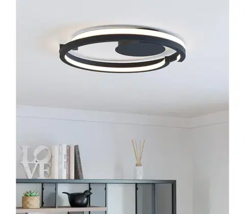 Svietidlá Eglo 901821-LED Stmievateľné stropné svietidlo MEZZOMONTE 2xLED/20W/230V pr.48cm čierna+DO 901821