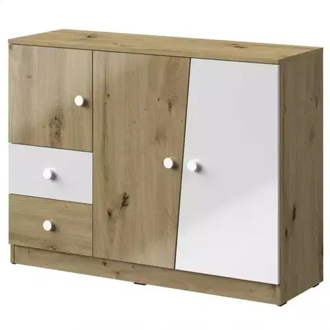 Komody do detskej izby Komoda Nero 07 120 – Biely Lesk