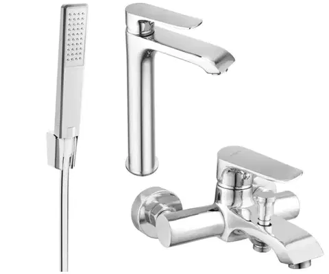 Sprchy a sprchové panely MEXEN/S - Pecos R72 Set umývadlové a vaňové batérie s príslušenstvom, chróm 72713R72-00