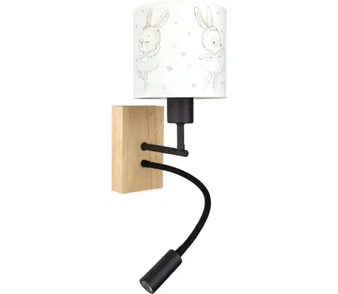 Svietidlá BRILAGI - LED flexibilná lampa BOBO WOOD 1xE27/25W/230V + LED/3W dub/čierna/biela/král. BG1564+BG5580