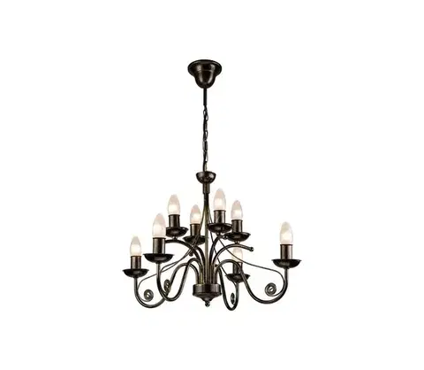 Svietidlá  Luster na reťazi DONATO 8xE14/40W/230V LM 8.29 CZARN