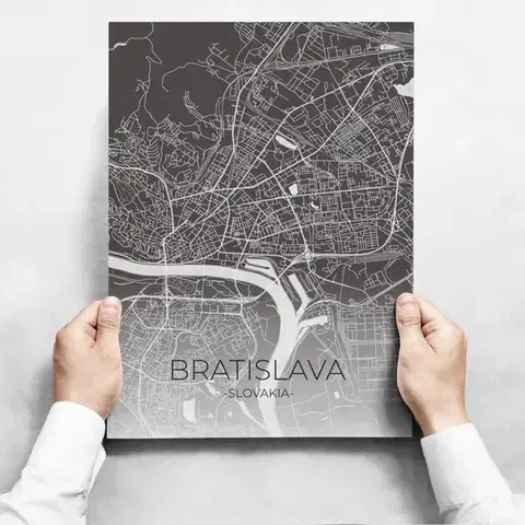 Moderné obrazy Obrazy na stenu - Map Of Bratislava