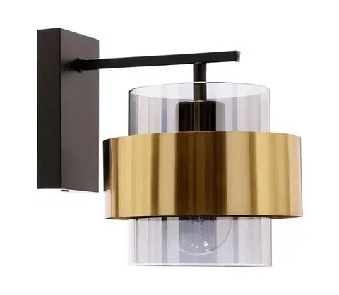 Svietidlá  Nástenná lampa SPIEGA 1xE27/60W/230V zlatá/čierna 21-09470
