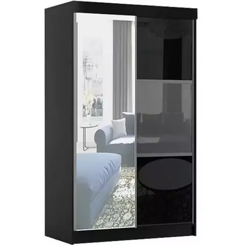 Šatníkové skrine Skriňa Rumba 120 cm + zrkadlo