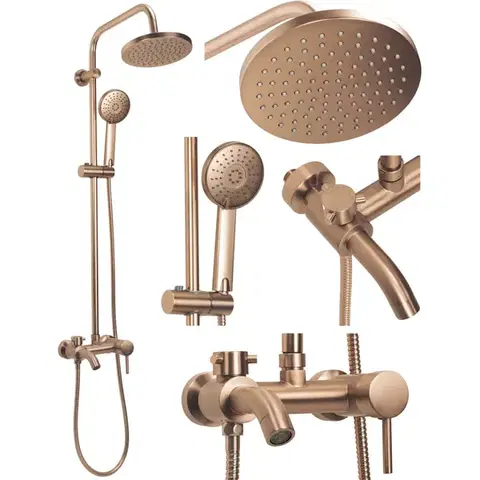 Kúpeľňové batérie REA REA - Sprchový set Luis Brush Copper REA-P7156