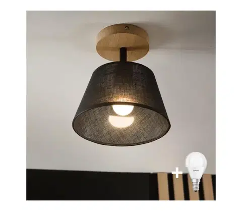 Svietidlá BRILAGI - LED  Prisadený luster ANTHONY 1xE14/60W/230V dub/čierna 8590828610519