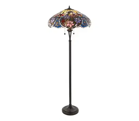 Lampy Endon 64323 - Stojacia lampa Tiffany SULLIVAN 2xE27/60W/230V priemer 56 cm 64323