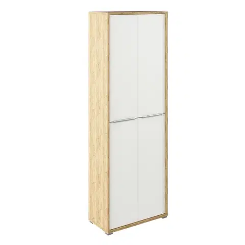 Kancelárske skrine KONDELA Rioma Typ 05 policová skriňa dub artisan / biela