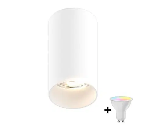 Svietidlá Zuma Line 92679-N - LED RGBW stmievateľné bodové svietidlo TUBA 1xGU10/4,8W/230V biele + diaľkové ovládanie ZL0279+AI2382