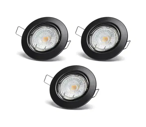 Svietidlá  B.V.  - Sada 3x LED zapustené svietidlá 1x GU10/4,5W/230V 4000K čierne B10307OT1