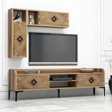 Obývacie steny TV skrinka / Obývacia stena Samba - Walnut