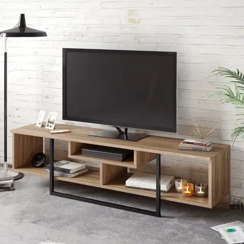 TV stolíky TV stolík Asal (150) - Walnut, Black