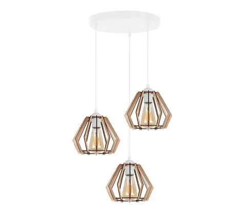 Svietidlá  Luster na lanku BERGO 3xE27/60W/230V biela 0010