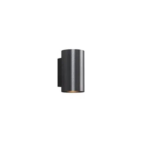Nástenné osvetlenie Moderná nástenná lampa tmavosivá okrúhla 2-svetlá GU10 50 mm - Sandy