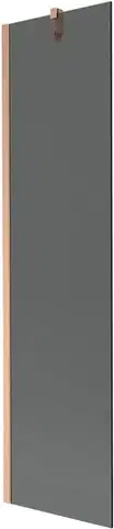 Sprchové dvere MEXEN/S - Next vaňová zástena FIX 50 x 150, grafit, meď kartáčovaná 895-050-000-00-40-65