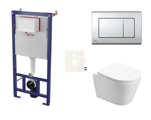 Záchody Závěsný WC set do lehkých stěn / předstěnová SAT Infinitio SIKOSSIN21K SIKOSSIN21K