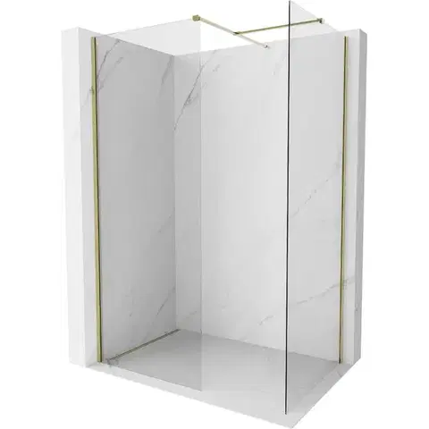 Sprchové dvere MEXEN/S - Kyoto-X Sprchová zástena WALK-IN 100 x 100, transparent 10 mm, zlato 800-100-202-50-00-100-X
