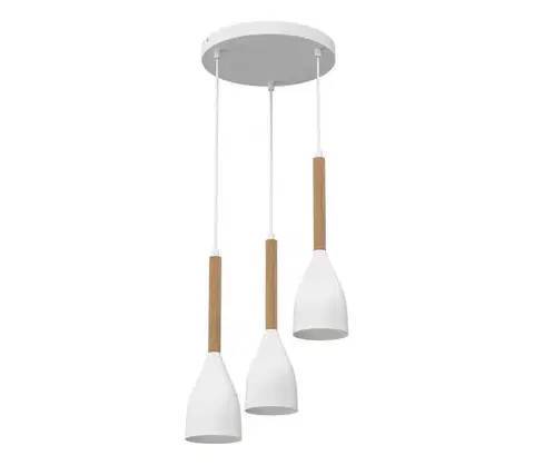 Svietidlá  Luster na lanku MUZA NEW 3xE27/60W/230V buk/biela 3174