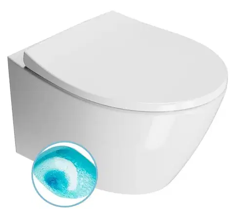 Záchody GSI - MODO závesná WC misa, Swirlflush, 37x52cm, biela ExtraGlaze 981611