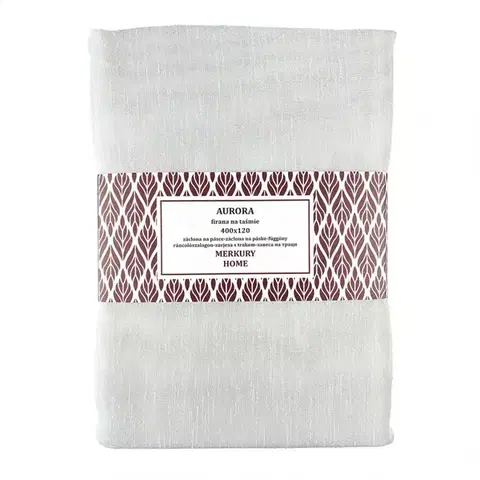 Záclony do obývačky Záclona na páske  AURORA polyester biela 400x120 Merkury Home