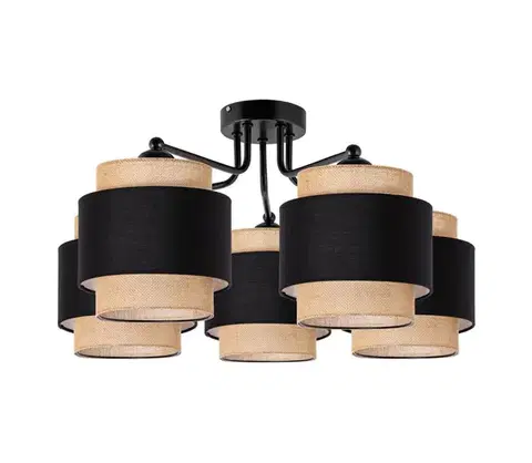 Svietidlá  Prisadený luster 5xE27/60W/230V béžová W- 1204/5 JUTA+CZARNY