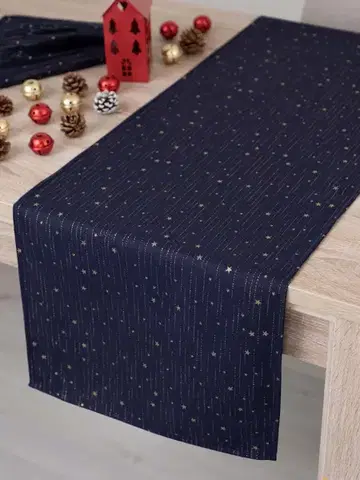 Obrusy MKLozkoviny.sk Lurexový Vianočný behúň Trblietavá elegancia - 40 × 140 cm