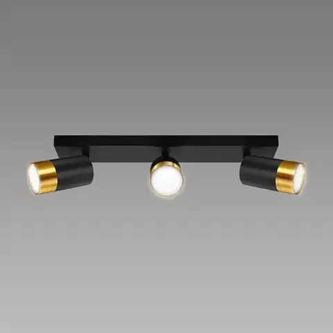 Lampy do obývačky Stropné bodové svietidlo PUZON SPT GU10 3L BLACK/GOLD 04127 LS3