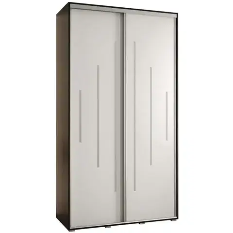 Šatníkové skrine Skriňa 45 Canaris 12 130 čierna/biela/silver