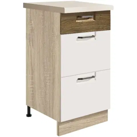 Kuchynské skrinky stojace Skrinka do kuchyne Favorit 8d Sonoma/White+Ribbeck