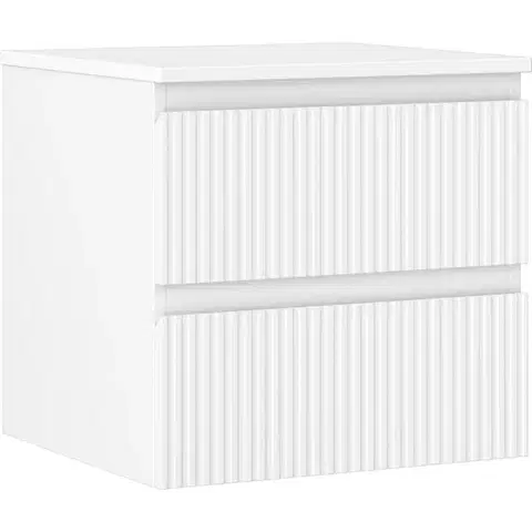 Kúpeľňový nábytok MEXEN/S - Rivel kúpeľňová skrinka pod umývadlo 50 cm s doskou, 2 zásuvky, reliéf, biela mat 91A20-05047-2-BFFC01