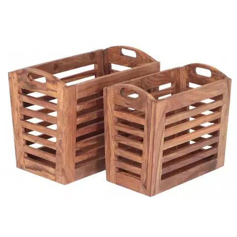 Doplnky Kôš na noviny Kali 2ks indický masív palisander
