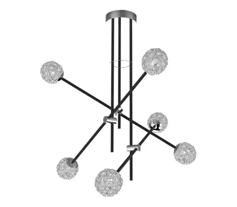 Svietidlá  Luster na tyči PAKSOS 6xG9/5W/230V čierna A0032-360