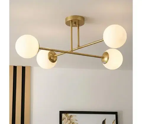 Svietidlá BRILAGI - Prisadený luster MALIVA 4xE14/15W/230V zlatá/biela 8590828080473